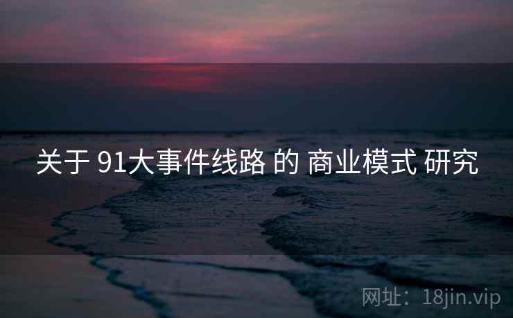 关于 91大事件线路 的 商业模式 研究  第2张