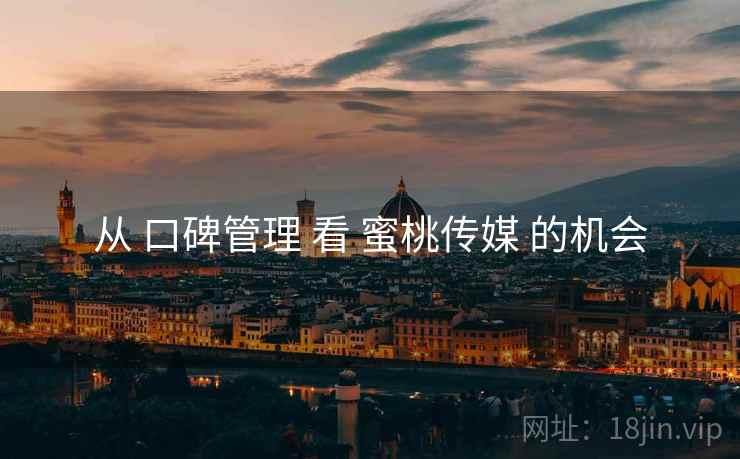 从 口碑管理 看 蜜桃传媒 的机会  第1张