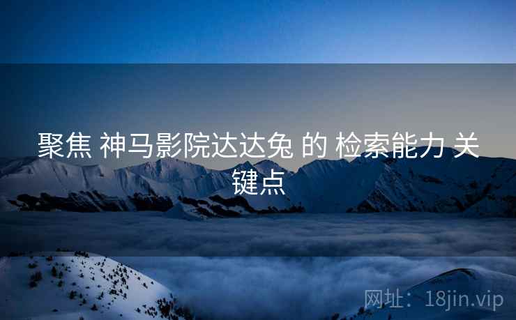 聚焦 神马影院达达兔 的 检索能力 关键点  第1张