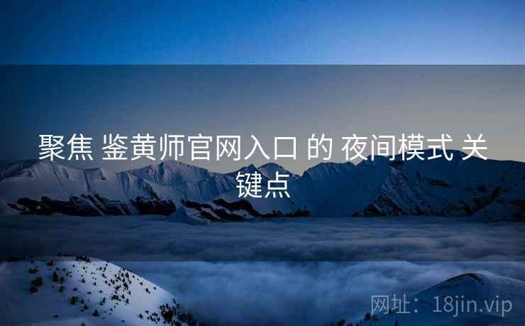 聚焦 鉴黄师官网入口 的 夜间模式 关键点  第1张