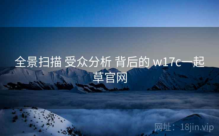 全景扫描 受众分析 背后的 w17c一起草官网  第2张
